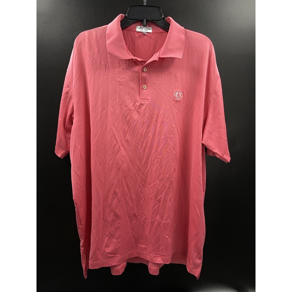 Peter Millar Summer Comfort Men XL Short Sleeve Performance Golf Polo Shirt Pink